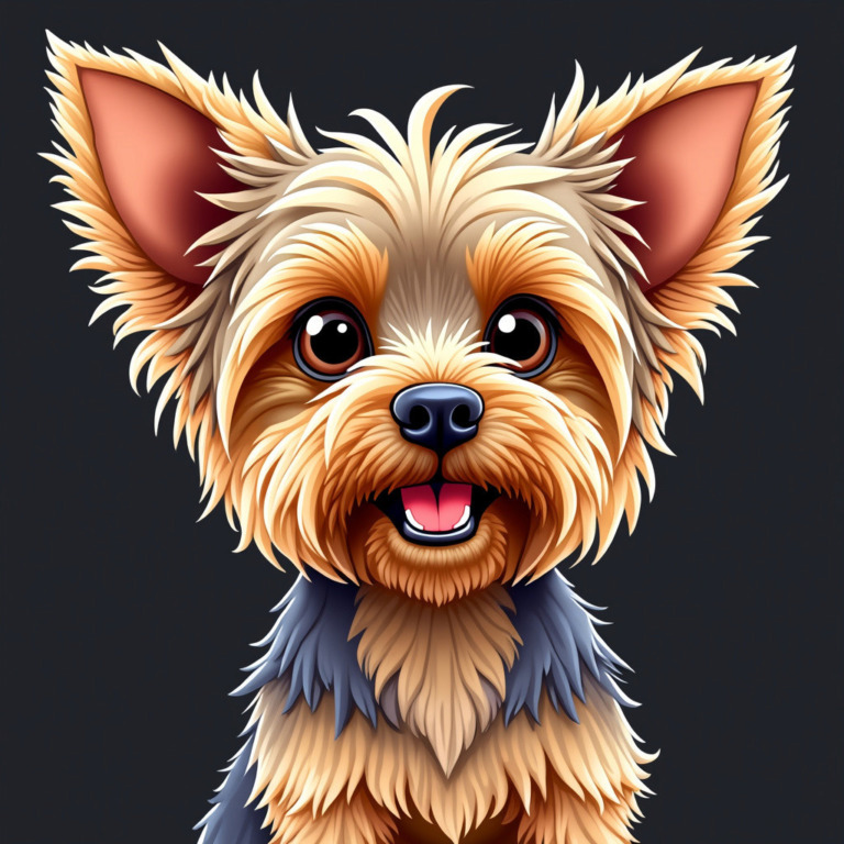 Illustrated Yorkshire Terrier T-Shirt Design in Public Domain